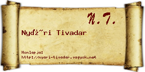 Nyári Tivadar névjegykártya